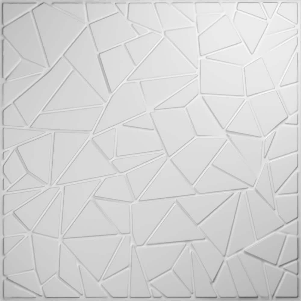 Elwod 19.625" x 19.625" White PVC 3D Wall Panels (10-Pack)