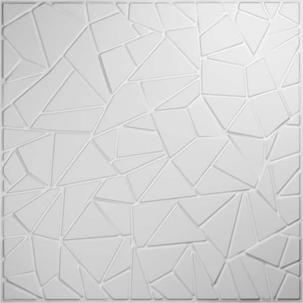 19-5/8"W x 19-5/8"H Elwod EnduraWall Decorative 3D Wall Panel, White, (50-Pack for 133.73 Sq.Ft.)