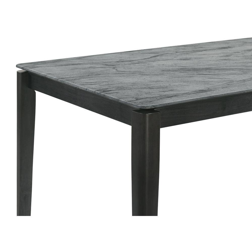 Gray Faux Marble Top Rectangular Dining Table with Wood Legs