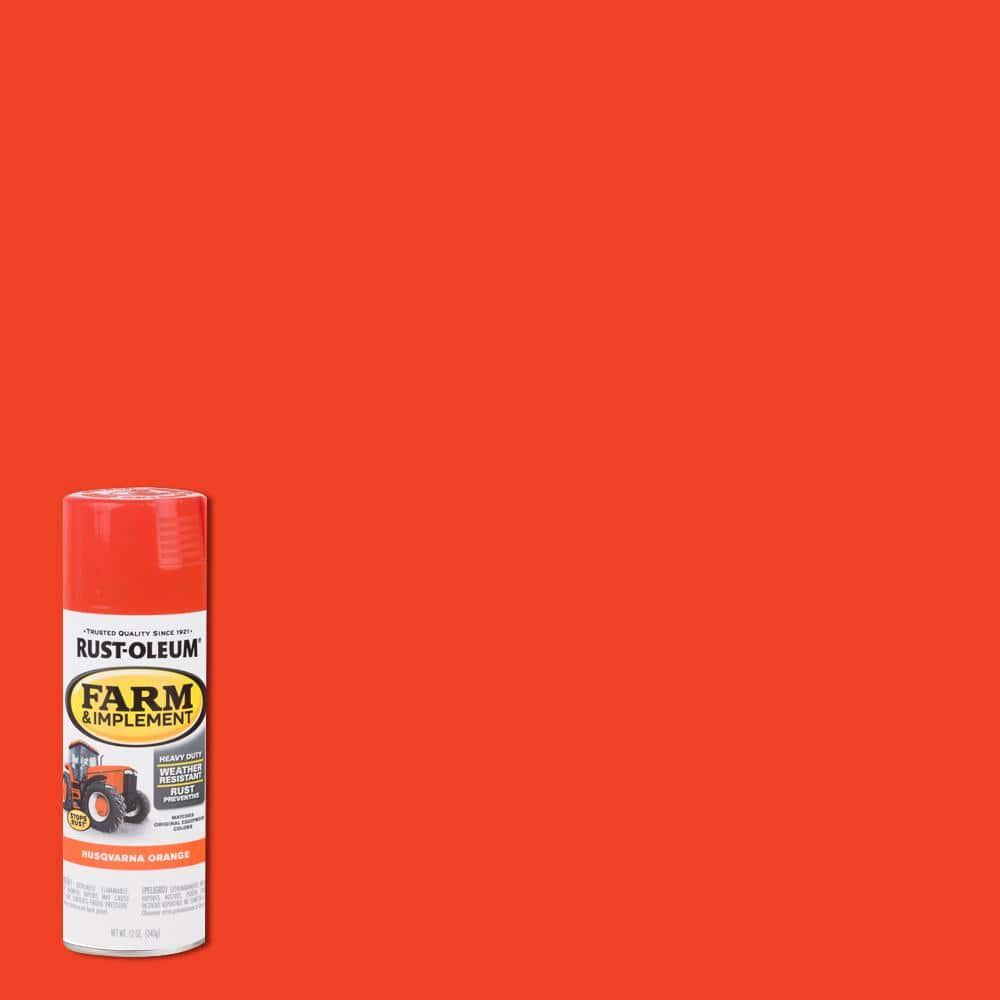 Rust-Oleum 12 oz. Farm Equipment Gloss Husqvarna Orange Enamel Spray Paint (6-Pack) -  303472