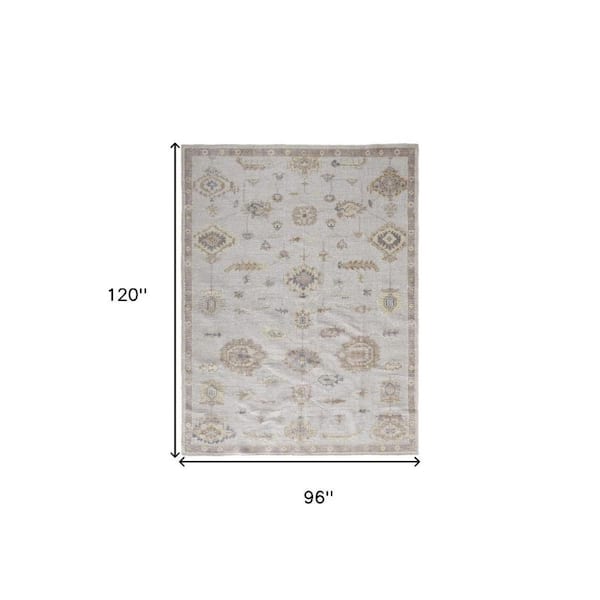 8 ft. x 10 ft. Orange, Ivory Floral Area Rug