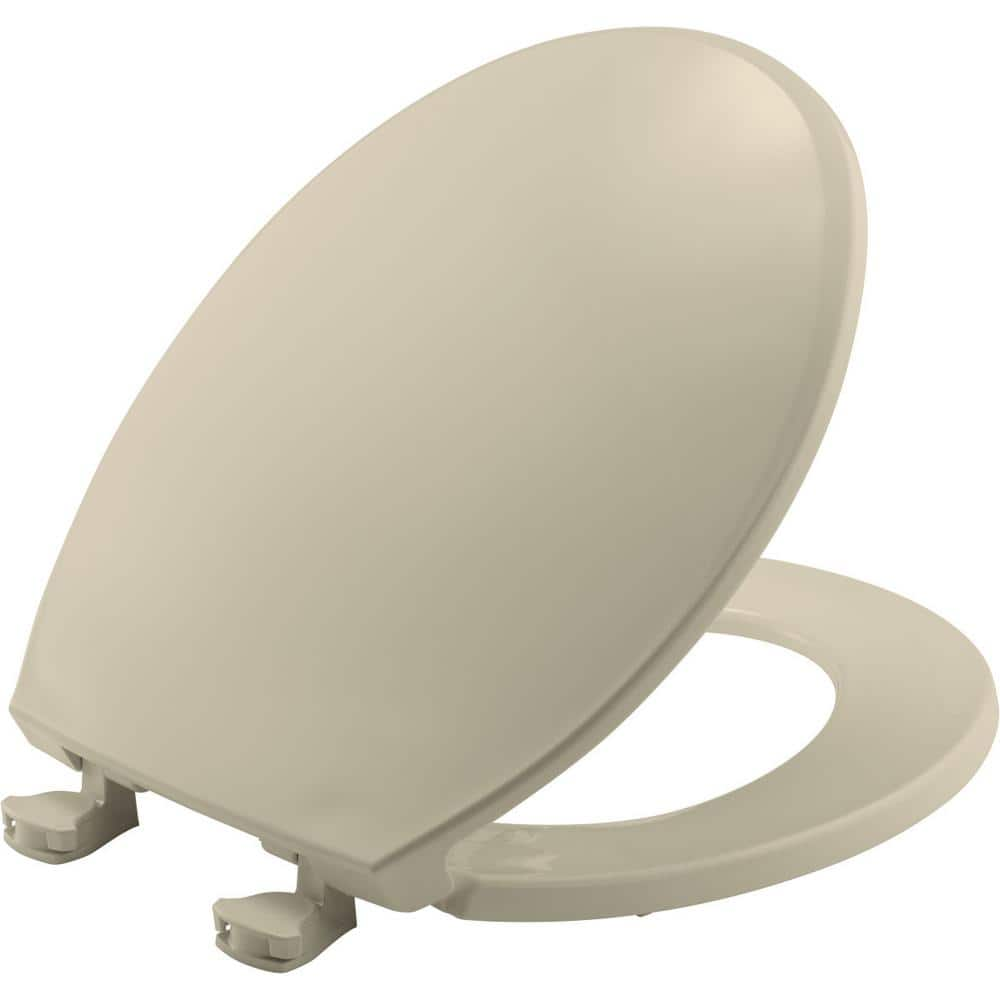 BEMIS Plastic Round Closed Front Toilet Seat in Bone that Removes for ...