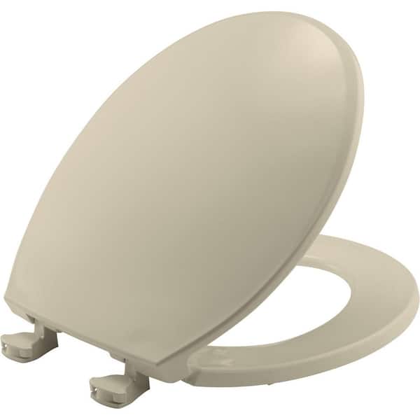 BEMIS Plastic Round Closed Front Toilet Seat in Bone that Removes for Easy Cleaning