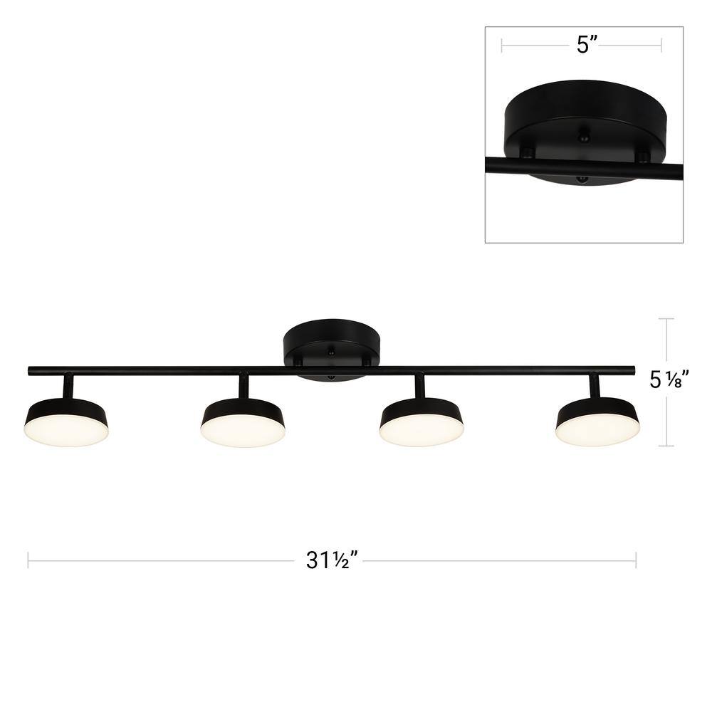 2 ft. Black LED Track Lighting Kit with White Shades