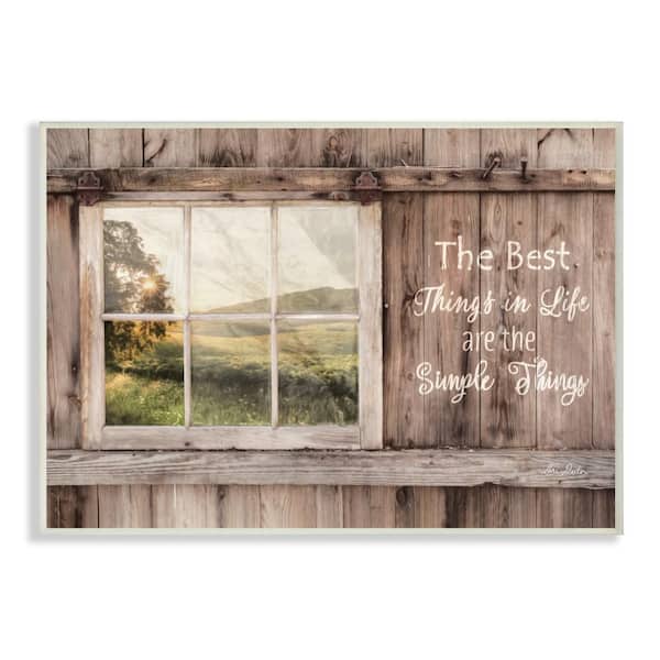 Stupell Industries 12 in. x 18 in. "Simple Things Rustic Barn Window Distressed Photograph Wall Plaque Art" by Lori Deiter