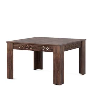 Roesler Walnut Wood Square 43.31 in. 4 Legs Dining Table for 4 Seating Small Kitchen Tables for Dining Room