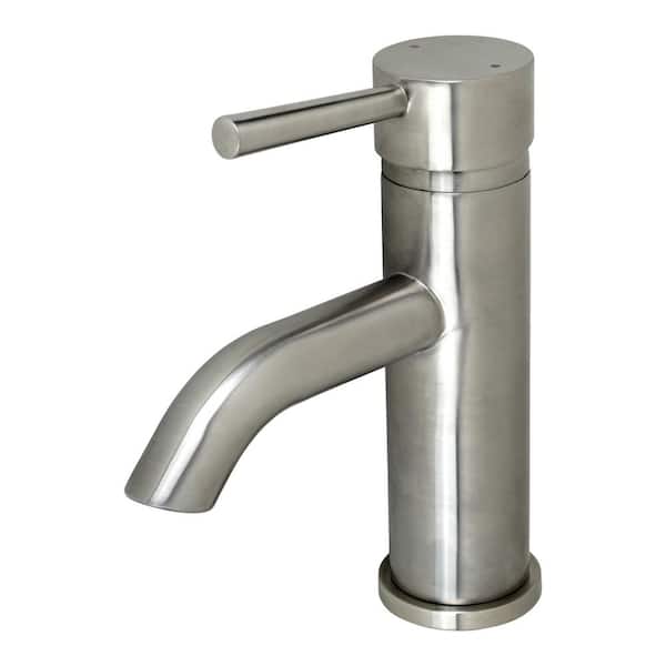 LUXIER Single Hole Single-Handle Bathroom Faucet with drain in Brushed Nickel