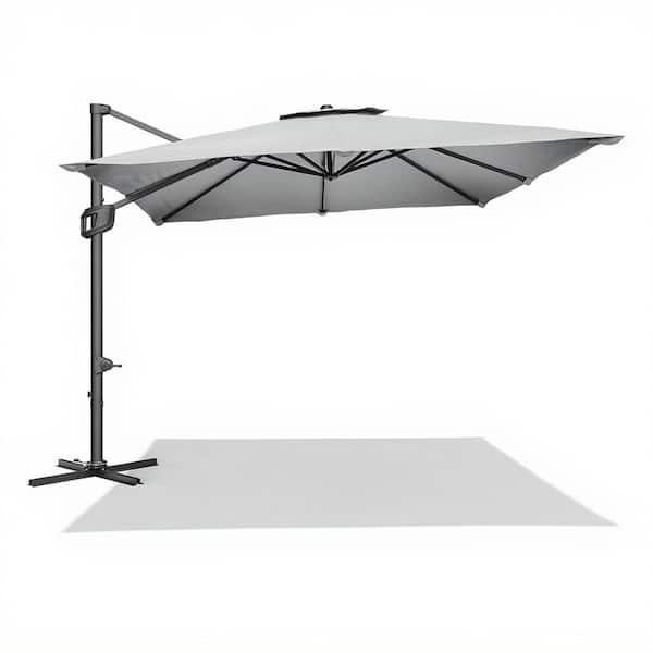 commercial grade offset patio umbrellas Best Choice Products 10ft 360 Rotating Cantilever Easy Auto Open Umbrella w/ Solar LED Lights The canopy features 10 feet span for enough covering space 10 ft. Rectangle Cantilever Market