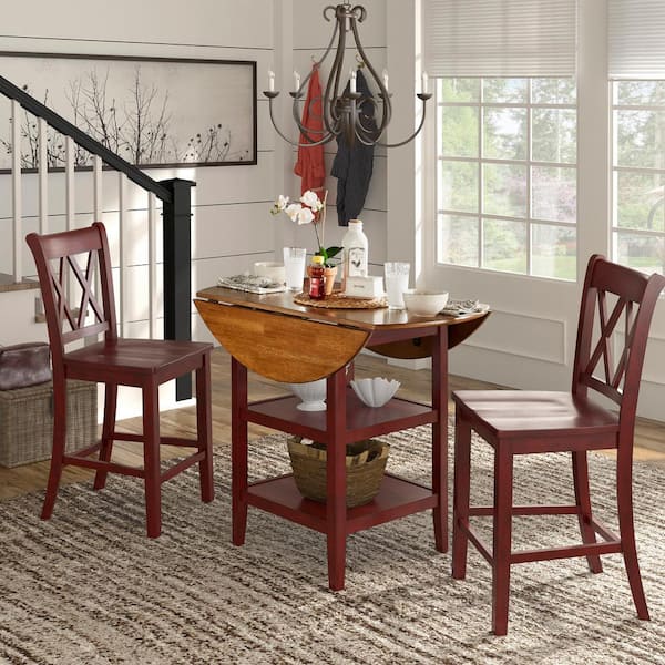 HomeSullivan Antique Berry Double X-Back Counter Height Chair (Set of 2)