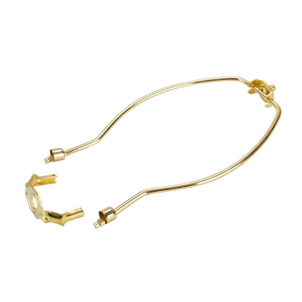 Polished Brass Heavy Duty Lamp Harp with Saddle