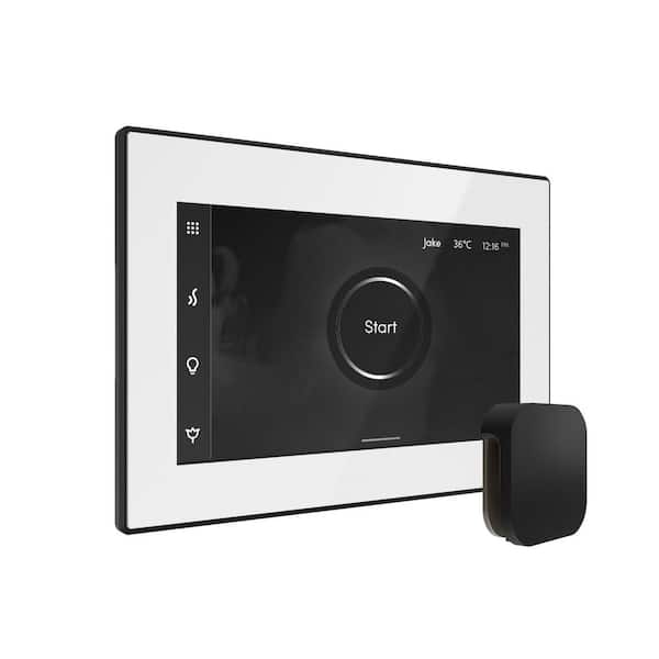 Bliss Steam Shower Control Package with iSteamX Control and Steamhead in White Matte Black