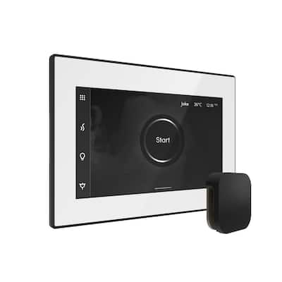 XButler Steam Shower Control Package with iSteamX Control and Linear Steamhead in White Matte Black