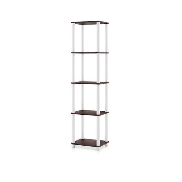 Furniture of America Quincy 58.2 in. Tall Espresso Engineered Wood 5-Shelf Modular Bookcase with Support Rods