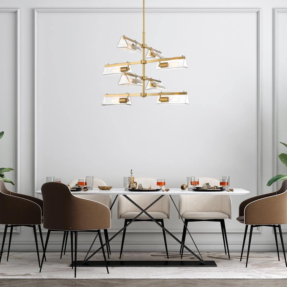 Latitude Sputnik 24.5'' Brushed Gold Leaf-Inspired Chandelier