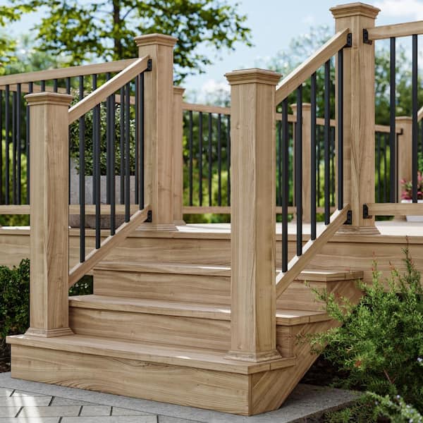 32 in. x .75 in. Black Aluminum Square-Shaped Estate Baluster (10-Pack)