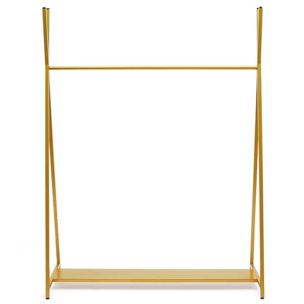 YIYIBYUS Multifunctional Gold Metal Garment Display Rack Floor-Standing Shoes Bags Clothes Rack 45.27 in. W x 62.99 in. H
