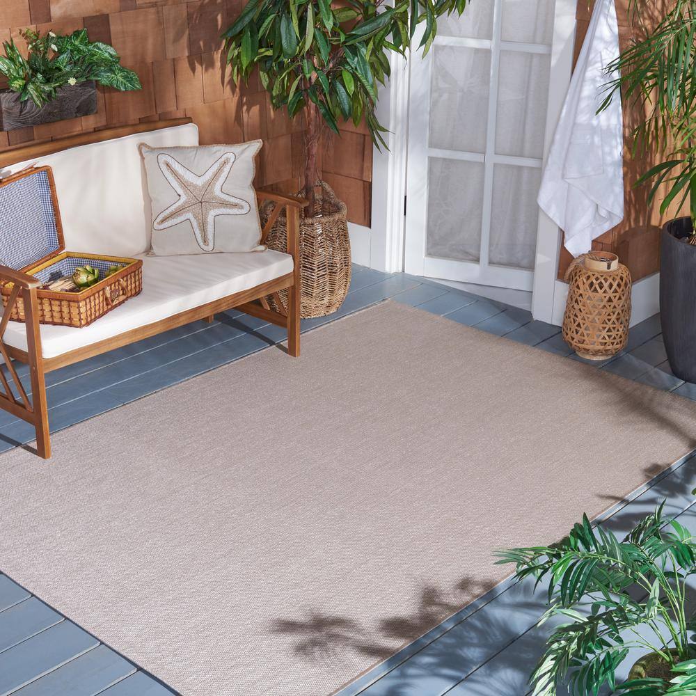 Beige Rectangular Stain-Resistant Synthetic Area Rug