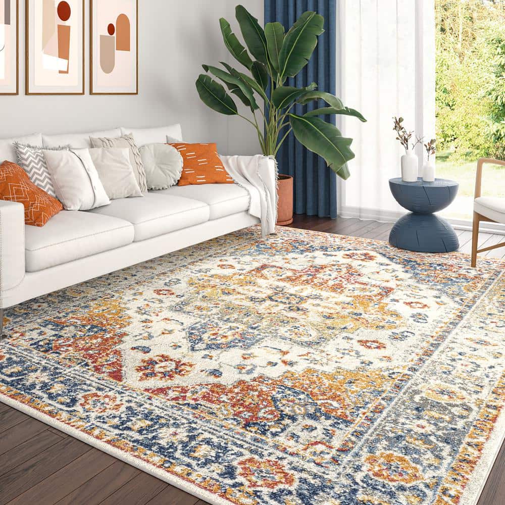 Chelsea Cream 8' x 10' Synthetic Oriental Area Rug