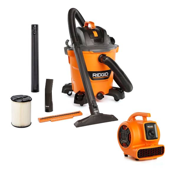 12 Gal. 5.0 Peak HP NXT Shop Vacuum HD1200 Wet Dry Vac with Filter, Accessories and 600 CFM Blower Fan AM2265 Air Mover