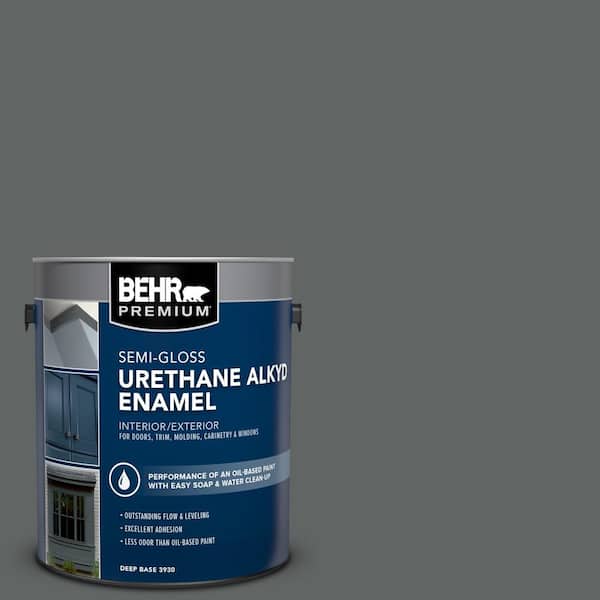 1 gal. #BXC-41 Charcoal Urethane Alkyd Semi-Gloss Enamel Interior/Exterior Paint