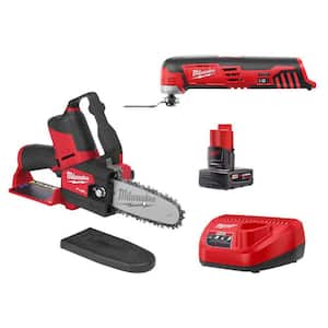 M12 FUEL 12V Lithium-Ion Brushless Battery 6 in. HATCHET Pruning Saw Kit w/Multi-Tool, 4.0 Ah Battery, Charger
