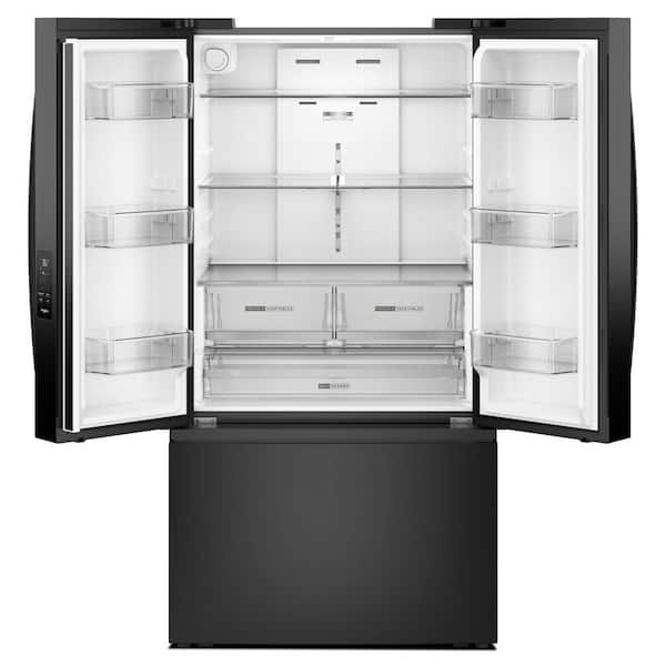 36 in. 31 cu. ft. French Door Refrigerator in Black with Ice Maker