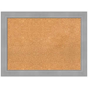 Vista Brushed Nickel 32.25 in. x 24.25 in. Framed Corkboard Memo Board
