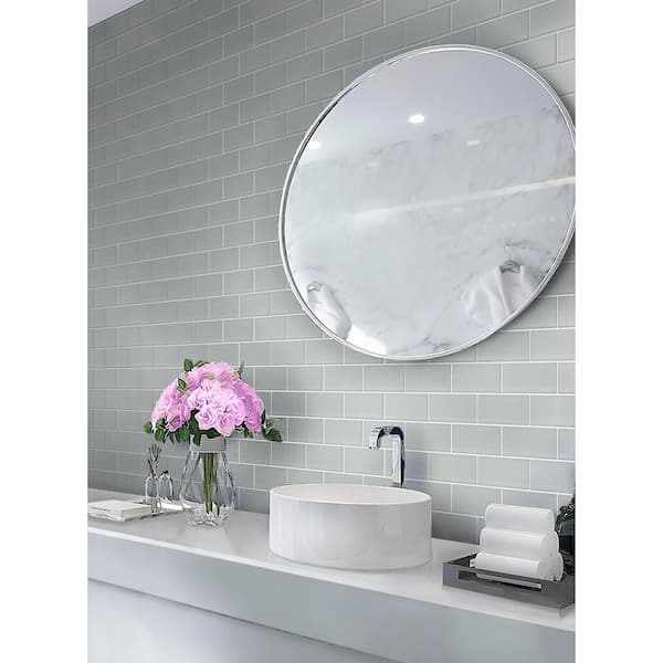 Apollo Tile (Sample) Wall Tile Ash Gray 3-in x 6-in Matte Glass Subway Wall Tile