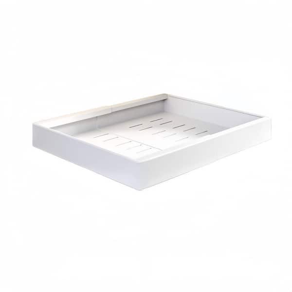 2-Pack Expandable Pull Out Organizer with Raising Pad, 21 in. Deep and 12.05 to 20.4 in. Adjustable Width, White