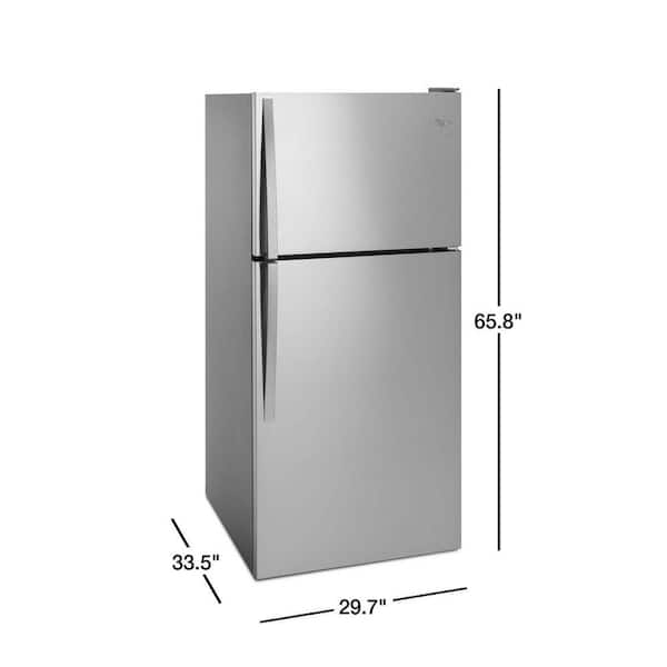 whirlpool monochromatic stainless steel refrigerator