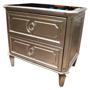 Blair 2-Drawer 29 in. H x 31 in. W x 21 in. D Bronze Mirrored Nightstand
