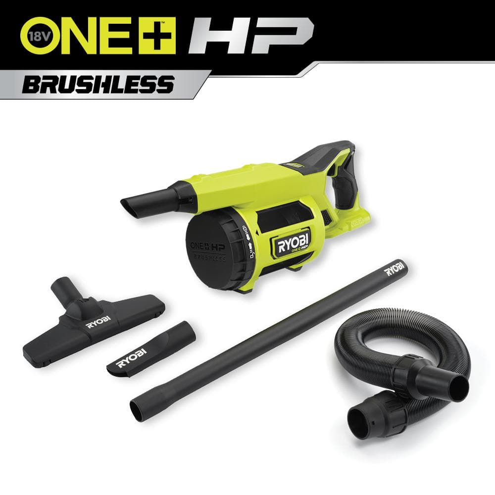 RYOBI ONE+ HP 18V Brushless Cordless Jobsite Hand Vacuum (Tool Only), Greens
