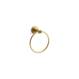 Torrington Wall Mounted Towel Ring in Vibrant Brushed Moderne Brass