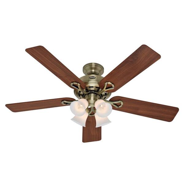 Hunter Augusta II 52 in. Indoor Antique Brass Ceiling Fan