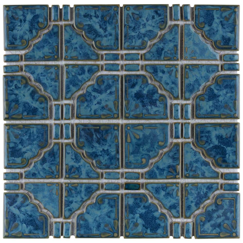 Hudson Moonbeam Pacific Blue 12 in. x 12 in. Porcelain Floor and Wall Mosaic Tile (10.1 sq. ft./Case) price history on PriceWatchPro