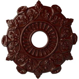 1'' x 17-1/2'' x 17-1/2'' Polyurethane Preston Ceiling Medallion, Brushed Mahogany