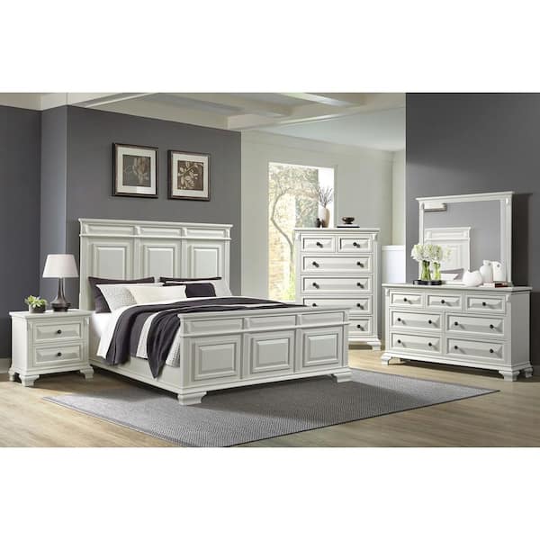 Sumner  Antique White 6-Drawer 39 in. Chest of Drawers