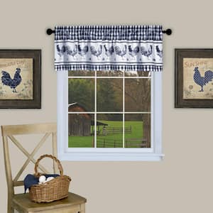 Barnyard 14 in. L Polyester Window Curtain Valance in Navy