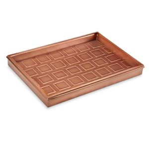 20 in. L x 14 in. W Squares Multi-Purpose Boot Tray 4103VB for Boots, Shoes, Plants and More, Copper Finish