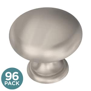 Classic Round 1-1/4 in. (32 mm) Satin Nickel Cabinet Knob (96-Pack)