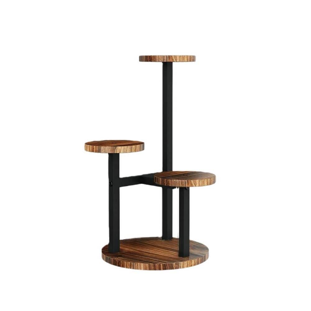 3-Tier (12.9 in. W x 20.9 in. H) Tall Metal Wood Plant Stand, Small Flower Pot Holder, Indoor Garden Accessories price history on PriceWatchPro