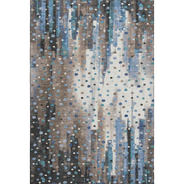 Mayfield Premium Machine Washable Abstract AMF2213 Taupe 9 ft. x 12 ft. Area Rug