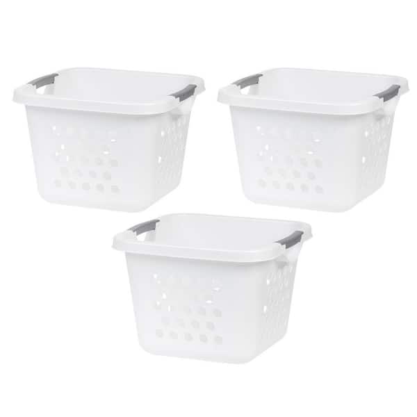 Small Plastic Blue Storage Baskets with Handles, 3-Count