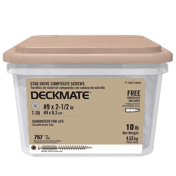 DECKMATE #9 x 2-1/2 in. Brown Star-Drive Pan-Head Coarse Composite Deck Screw 10 lbs. box (729 Pcs)