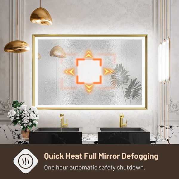 KeonJinn 55 in. W x 36 in. H Rectangular Aluminum Framed