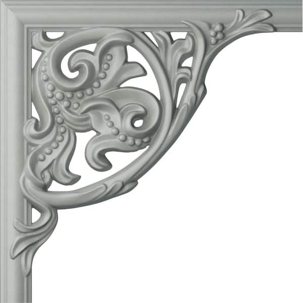 Ekena Millwork 11 in. x 1 in. x 11 in. Urethane Kepler Panel Moulding Corner (Matches Moulding PML01X01KP)