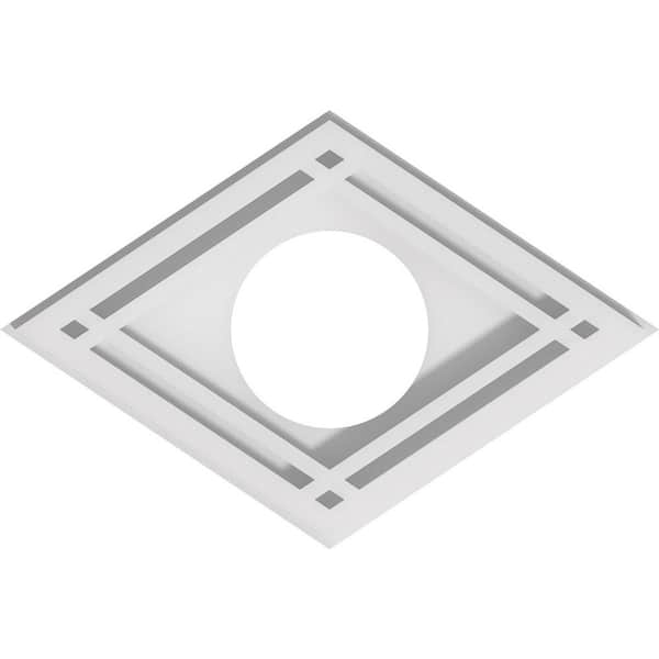 Ekena Millwork 1 in. P X 10 in. W X 6-5/8 in. H X 3 in. ID Diamond Architectural Grade PVC Contemporary Ceiling Medallion