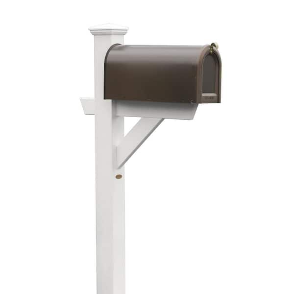 Highwood Hazleton Recycled Plastic Mailbox Post in White