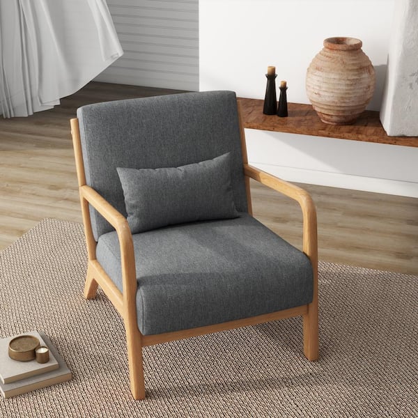 FABRIC WOOD ARM CHAIR / ファブリックウッドアームチェア FABRIC WOOD ARM CHAIRCUSHION METAL FLAME CHAIR-ウッド
