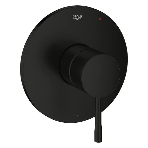 GROHE Essence 1-Handle Wall Mount Pressure Balance Valve Trim in Matte Black (Valve Not Included)